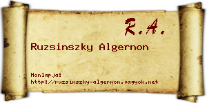 Ruzsinszky Algernon névjegykártya